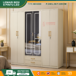Lemari Besi 6 Pintu LED